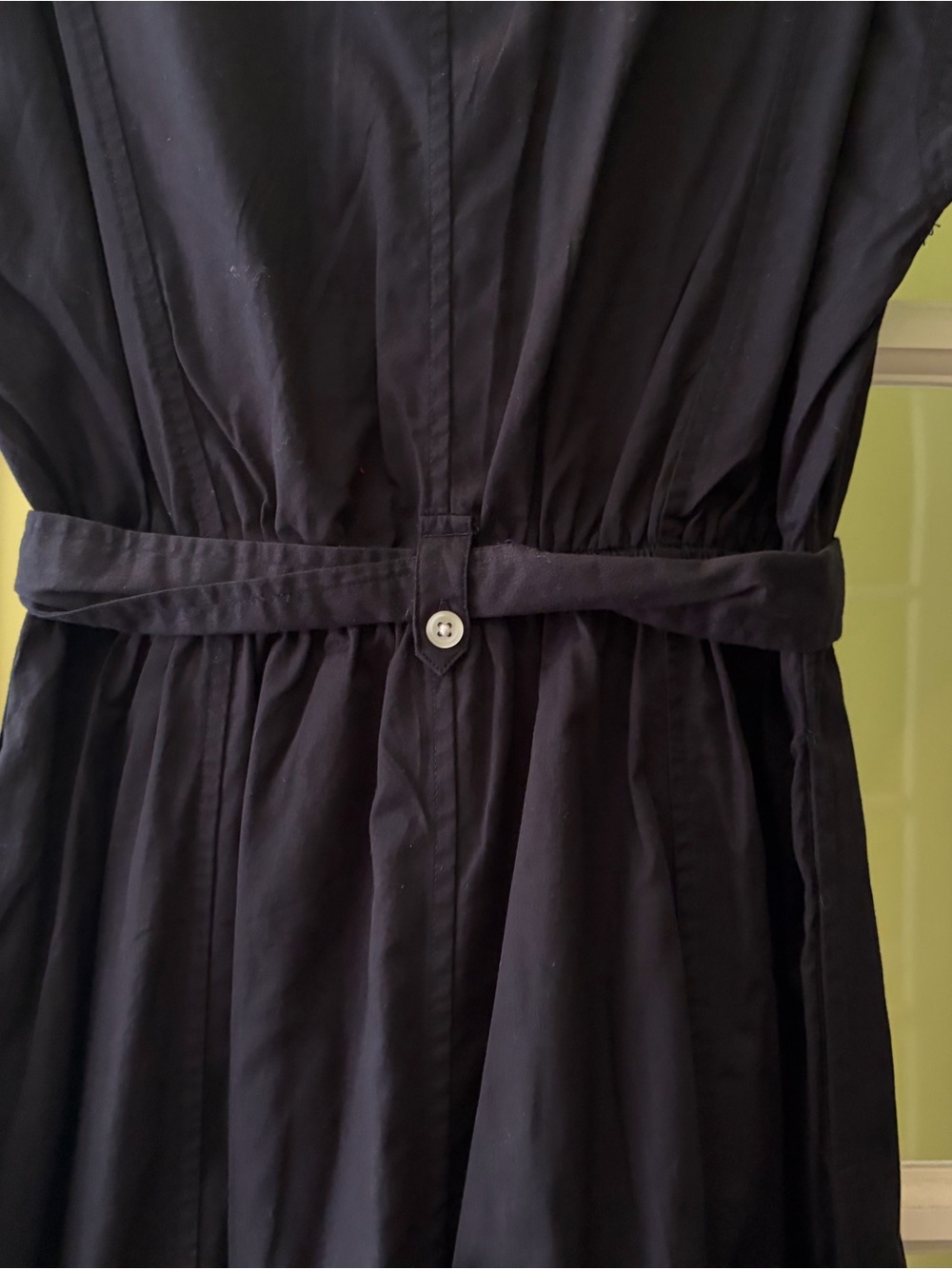 Free Assembly Black Button-Front Tie-Waist Midi Dress - Picture 6 of 6